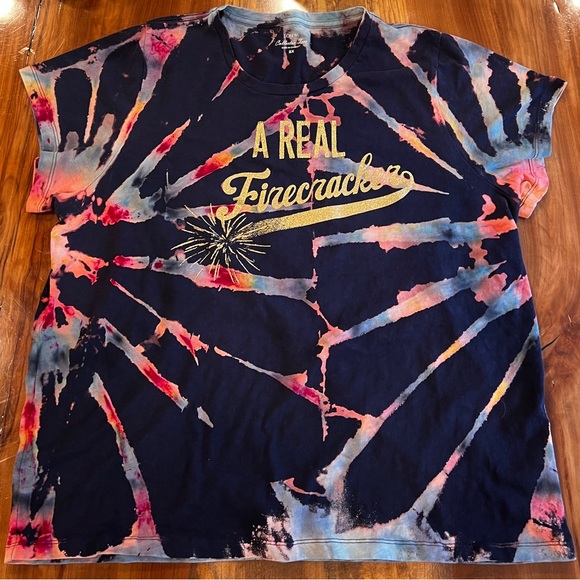 Custom reverse tie dye “A Real Firecracker” - Picture 1 of 2